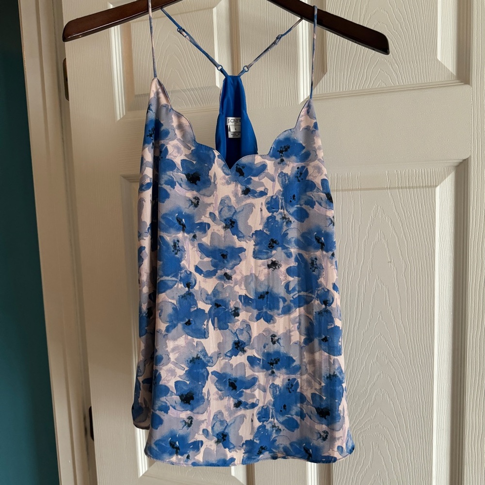 J Crew Size 8 Adjustable Straps Scalloped Neckline